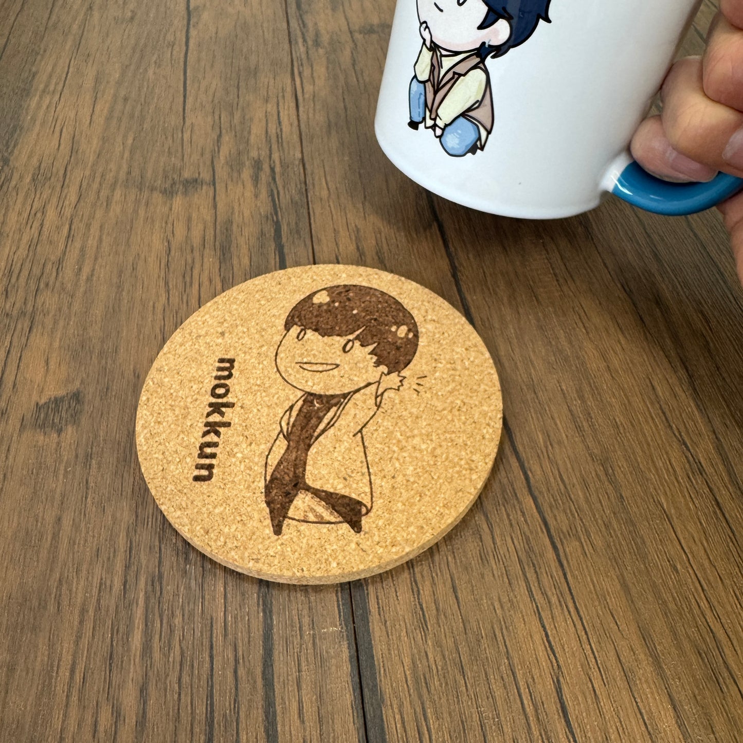 コルクコースター(手話もっくん)