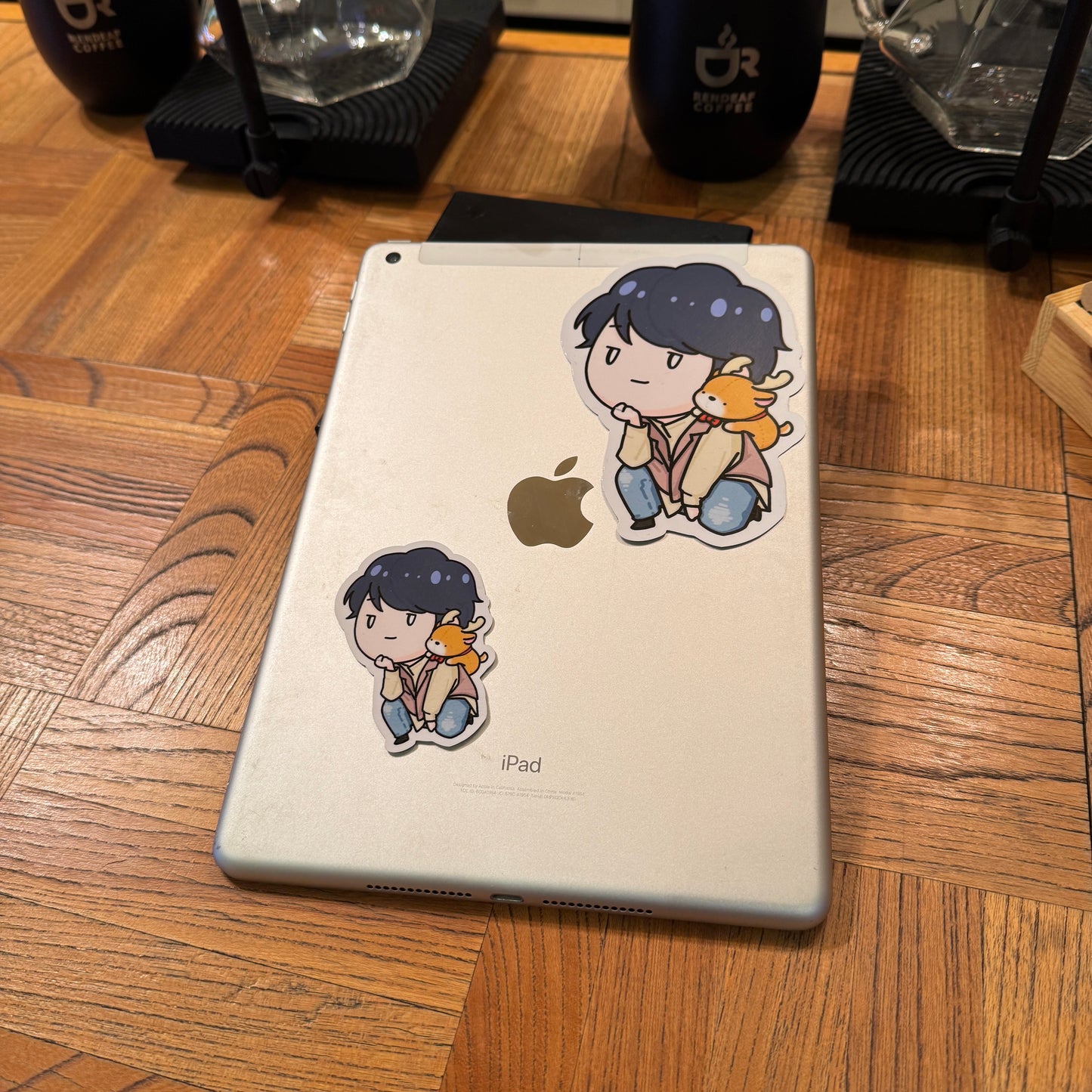 でかステッカー(もっくんとシカ太郎)